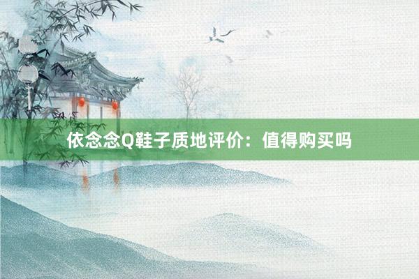 依念念Q鞋子质地评价：值得购买吗